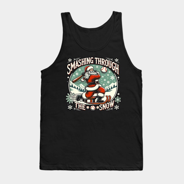 Baseball Player Christmas Santa Tank Top by nadenescarpellos